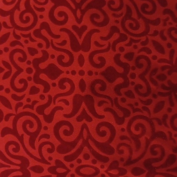 4/$60 Red Velour Flocked Blouse - Size XL - Picture 5 of 7